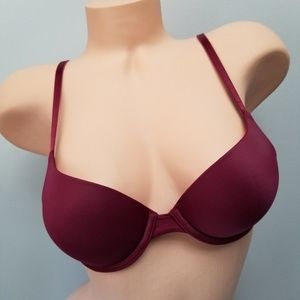 VS PINK Wear Everywhere Push Up Burgandy Bra 32B